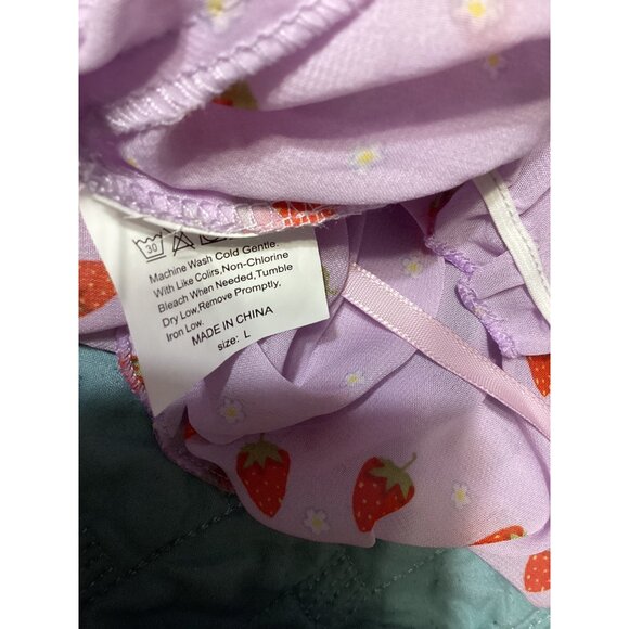 Strawberry Purple Off-Shoulder Crop Top*Shorts Lounge Sleep Set*Sissy*Femboy*NIP - Picture 2 of 3